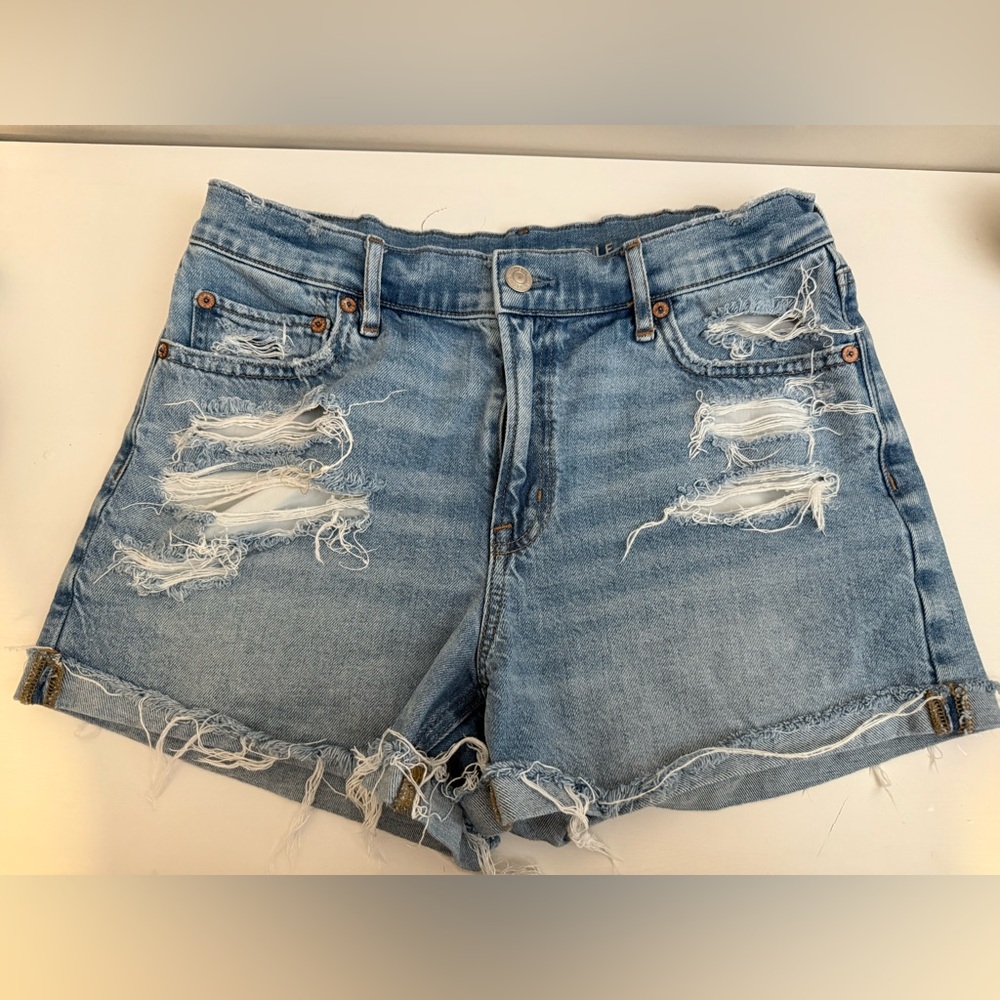 American Eagle Outfitters Light Blue Distressed Jean Shorts